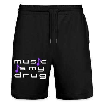 Music is my Drug Sheet Music Sheet Music Lyrics Music Logo - Stanley/Stella Trainer Unisex Organic Jogging Shorts - black - Front - Nik (191cm) & Marisol (170cm)