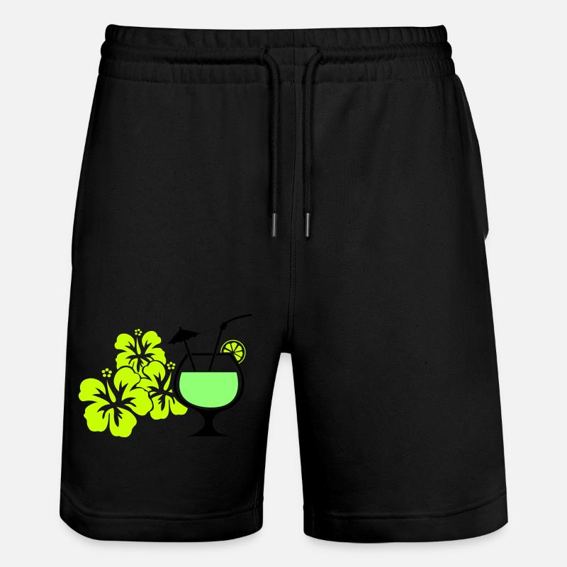 hawaii blumen - Stanley/Stella Unisex Bio Joggingshorts Trainer  - Schwarz