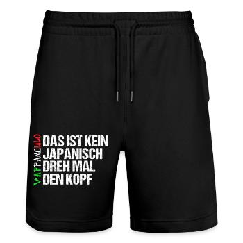 Italien Italiener Vaffanculo - Stanley/Stella Unisex Bio Joggingshorts Trainer  - Schwarz - Vorne - Nik (191cm) & Marisol (170cm)