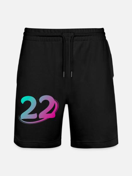 Nummer 22 mehrfarbig - Stanley/Stella Unisex Bio Joggingshorts Trainer  - Schwarz