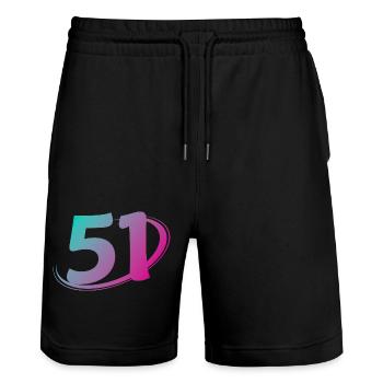 Numéro 51 multicolore - Short de jogging bio TRAINER Stanley/Stella unisexe - noir - Devant - Nik (191cm) & Marisol (170cm)