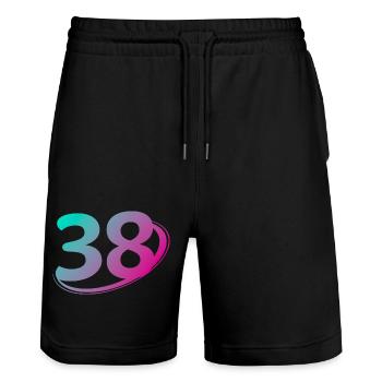 Numéro 38 multicolore - Short de jogging bio TRAINER Stanley/Stella unisexe - noir - Devant - Nik (191cm) & Marisol (170cm)