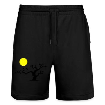 Arbre japonais - Short de jogging bio TRAINER Stanley/Stella unisexe - noir - Devant - Nik (191cm) & Marisol (170cm)