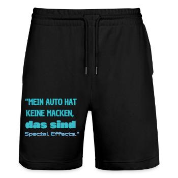"spezial effekte" - Stanley/Stella Unisex Bio Joggingshorts Trainer  - Schwarz - Vorne - Nik (191cm) & Marisol (170cm)