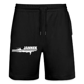 Cadeau pour Jannek - Short de jogging bio TRAINER Stanley/Stella unisexe - noir - Devant - Nik (191cm) & Marisol (170cm)
