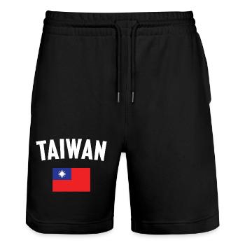 Drapeau de Taïwan - Short de jogging bio TRAINER Stanley/Stella unisexe - noir - Devant - Nik (191cm) & Marisol (170cm)