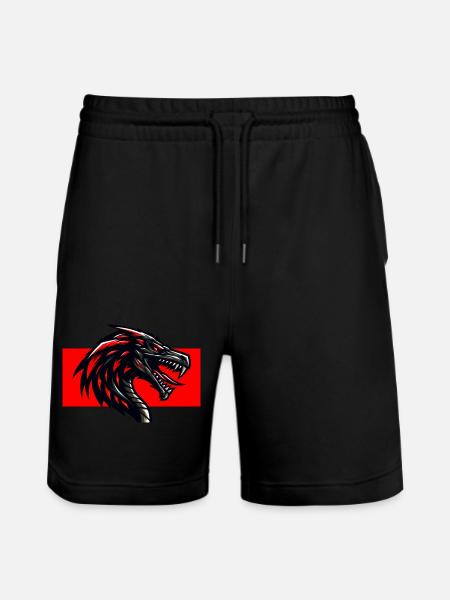 Roter Drache - Stanley/Stella Unisex Bio Joggingshorts Trainer - Schwarz
