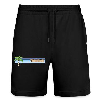 Urlaub Trinidad - Stanley/Stella Unisex Bio Joggingshorts Trainer  - Schwarz - Vorne - Nik (191cm) & Marisol (170cm)