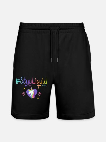 #Stayliquid Einhorn-Herz - Stanley/Stella Unisex Bio Joggingshorts Trainer - Schwarz