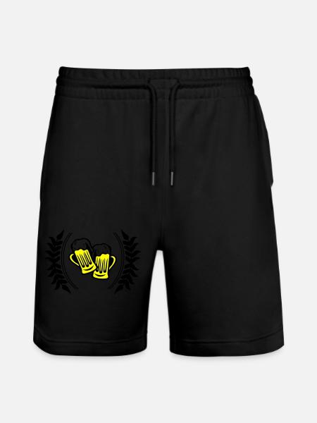 Beer icon - Stanley/Stella Trainer Unisex Organic Jogging Shorts - black