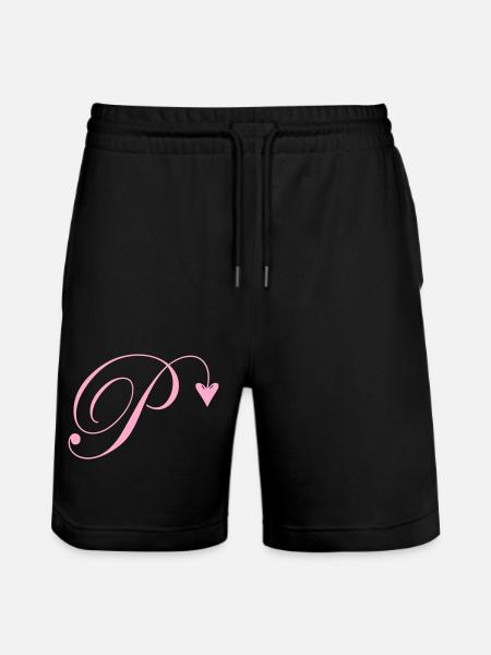 Monogram P Heart Vine - Stanley/Stella Trainer Unisex Organic Jogging Shorts - black
