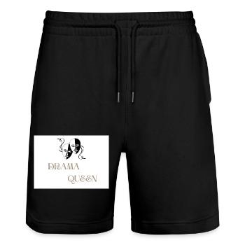 Drama Queen with Comedy and Tragedy Theater Masks - Stanley/Stella Trainer Unisex Organic Jogging Shorts - black - Front - Nik (191cm) & Marisol (170cm)