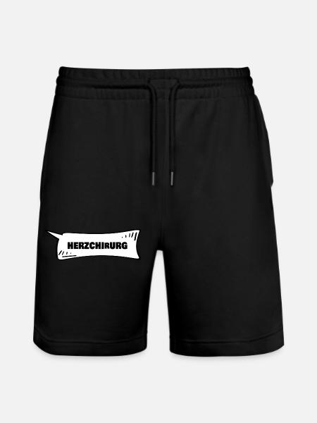 Speech Bubble Cardiac Surgeon - Stanley/Stella Trainer Unisex Organic Jogging Shorts - black