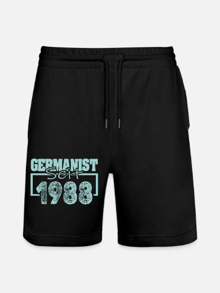 Germanist 1988 - Stanley/Stella Unisex Bio Joggingshorts Trainer  - Schwarz