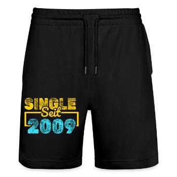 seit 2009 - Stanley/Stella Unisex Bio Joggingshorts Trainer  - Schwarz - Vorne - Nik (191cm) & Marisol (170cm)
