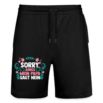 Filles Fille - Short de jogging bio TRAINER Stanley/Stella unisexe - noir - Devant - Nik (191cm) & Marisol (170cm)