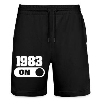 1983 - Stanley/Stella Unisex Bio Joggingshorts Trainer  - Schwarz - Vorne - Nik (191cm) & Marisol (170cm)