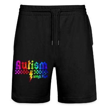 Autism awareness different different better - Stanley/Stella Trainer Unisex Organic Jogging Shorts - black - Front - Nik (191cm) & Marisol (170cm)