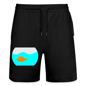 Goldfish bowl - Stanley/Stella Trainer Unisex Organic Jogging Shorts - black - Front - Nik (191cm) & Marisol (170cm)