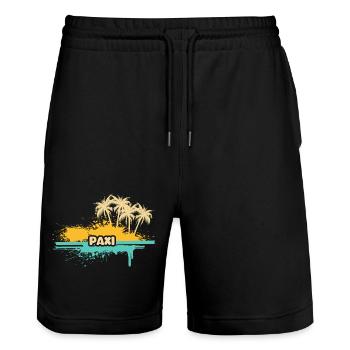 Paxi - Short de jogging bio TRAINER Stanley/Stella unisexe - noir - Devant - Nik (191cm) & Marisol (170cm)