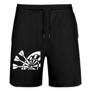 Dart - Stanley/Stella Unisex Bio Joggingshorts Trainer  - Schwarz - Vorne - Nik (191cm) & Marisol (170cm)