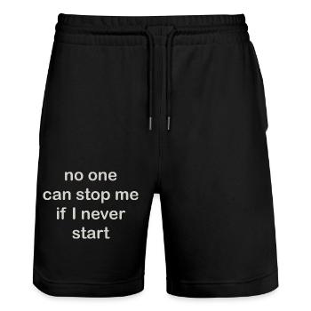no one - Stanley/Stella Unisex Bio Joggingshorts Trainer  - Schwarz - Vorne - Nik (191cm) & Marisol (170cm)