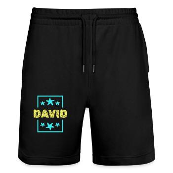 David David - Stanley/Stella Unisex Bio Joggingshorts Trainer  - Schwarz - Vorne - Nik (191cm) & Marisol (170cm)