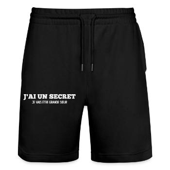I have a secret, I'm going to be a big sister - Stanley/Stella Trainer Unisex Organic Jogging Shorts - black - Front - Nik (191cm) & Marisol (170cm)