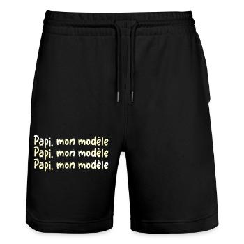 GRANDPA DAD GRANDPA HUMOR GRANDPA JOKE 13 - Stanley/Stella Trainer Unisex Organic Jogging Shorts - black - Front - Nik (191cm) & Marisol (170cm)