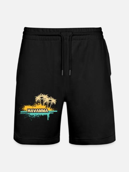 Havana Holidays - Stanley/Stella Trainer Unisex Organic Jogging Shorts - black