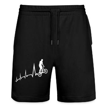 Bicycle Heartbeat Mountain Bike - Stanley/Stella Trainer Unisex Organic Jogging Shorts - black - Front - Nik (191cm) & Marisol (170cm)