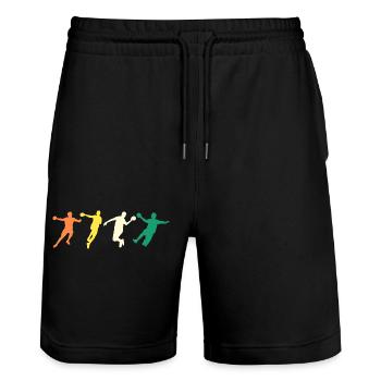 Handball Joueurs Evolution Handball - Short de jogging bio TRAINER Stanley/Stella unisexe - noir - Devant - Nik (191cm) & Marisol (170cm)