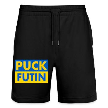 Puck futin - Stanley/Stella Trainer Unisex Organic Jogging Shorts - black - Front - Nik (191cm) & Marisol (170cm)