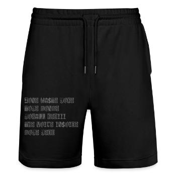 JONE WASTE YORE TOYE MONME YORALL REDIII THE VOICE - Stanley/Stella Trainer Unisex Organic Jogging Shorts - black - Front - Nik (191cm) & Marisol (170cm)