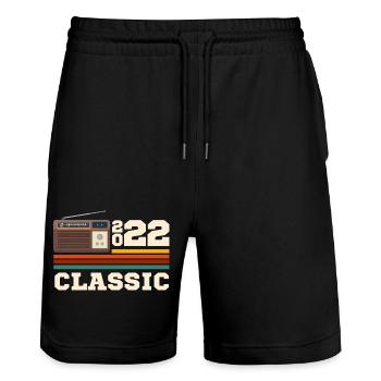 Jubiläum 2022 Retro-Klassiker - Stanley/Stella Unisex Bio Joggingshorts Trainer  - Schwarz - Vorne - Nik (191cm) & Marisol (170cm)