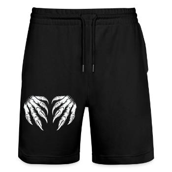 krallen 2 - Stanley/Stella Unisex Bio Joggingshorts Trainer  - Schwarz - Vorne - Nik (191cm) & Marisol (170cm)