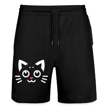 Chatons Kawaii, Animaux de compagnie - Short de jogging bio TRAINER Stanley/Stella unisexe - noir - Devant - Nik (191cm) & Marisol (170cm)