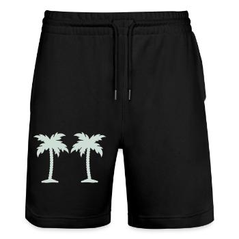 palmen - Stanley/Stella Unisex Bio Joggingshorts Trainer  - Schwarz - Vorne - Nik (191cm) & Marisol (170cm)