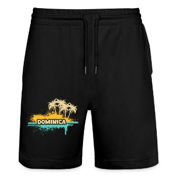 Gift for Dominica - Stanley/Stella Trainer Unisex Organic Jogging Shorts - black - Front - Nik (191cm) & Marisol (170cm)