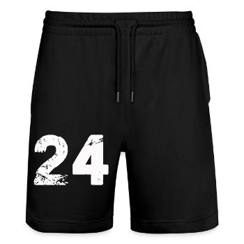 24 - Stanley/Stella Trainer Unisex Organic Jogging Shorts - black - Front - Nik (191cm) & Marisol (170cm)