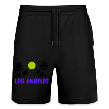 los angeles - Stanley/Stella Unisex Bio Joggingshorts Trainer  - Schwarz - Vorne - Nik (191cm) & Marisol (170cm)