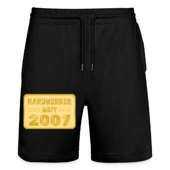 2007 - Stanley/Stella Unisex Bio Joggingshorts Trainer  - Schwarz - Vorne - Nik (191cm) & Marisol (170cm)