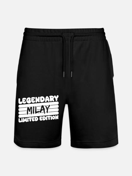Name Milay - Stanley/Stella Trainer Unisex Organic Jogging Shorts - black