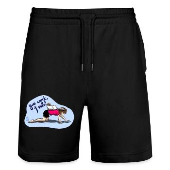 You work I rule - Stanley/Stella Unisex Bio Joggingshorts Trainer  - Schwarz - Vorne - Nik (191cm) & Marisol (170cm)