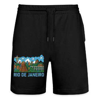 Rio de Janeiro, Brésil - Short de jogging bio TRAINER Stanley/Stella unisexe - noir - Devant - Nik (191cm) & Marisol (170cm)