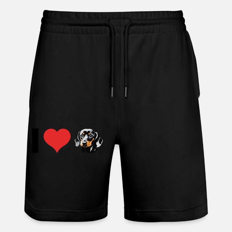 J’aime Dachshund - Pet Dog Design - Short de jogging bio TRAINER Stanley/Stella unisexe - noir