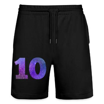 Numéro 10 galaxie - Short de jogging bio TRAINER Stanley/Stella unisexe - noir - Devant - Nik (191cm) & Marisol (170cm)