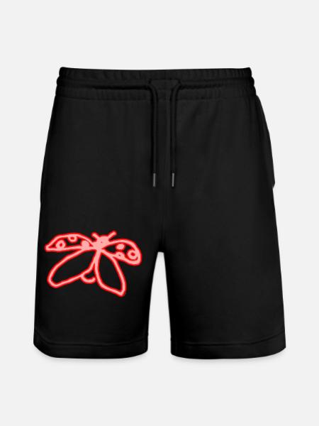 Neon Ladybug - Stanley/Stella Trainer Unisex Organic Jogging Shorts - black