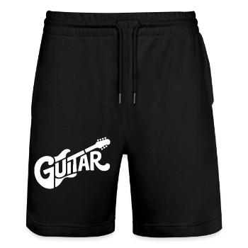 Gitarre - Cooles Guiratist Music Logo - Stanley/Stella Unisex Bio Joggingshorts Trainer  - Schwarz - Vorne - Nik (191cm) & Marisol (170cm)