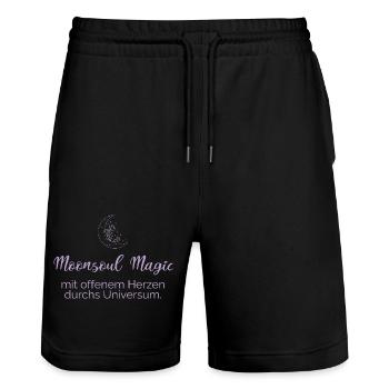 Mounsoul Magic - Voyage à travers l’Univers - Short de jogging bio TRAINER Stanley/Stella unisexe - noir - Devant - Nik (191cm) & Marisol (170cm)